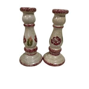Candlesticks Holder, Country Home Decor, Candle Holders, Ceramic, 2